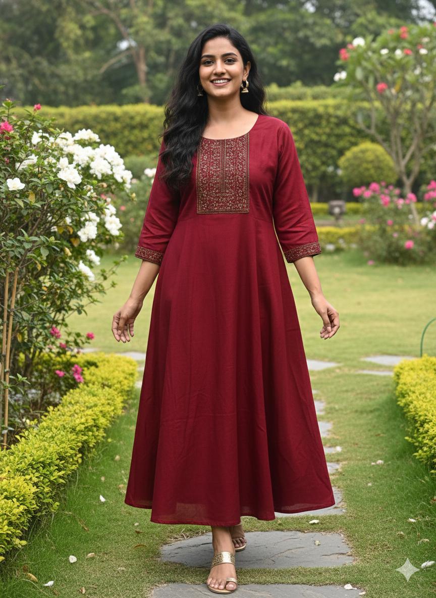 Women Kurthi , Meroon Colour